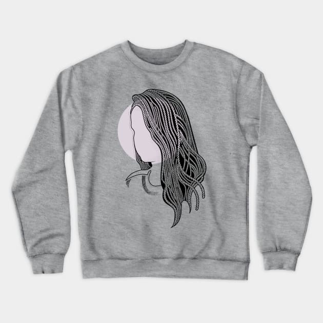 Girl with Rope hairstyle Crewneck Sweatshirt by Frajtgorski